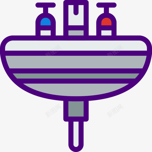 水槽家具家庭线性颜色图标svg_新图网 https://ixintu.com 家具家庭 水槽 线性颜色