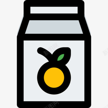 橙汁饮料5原色图标图标