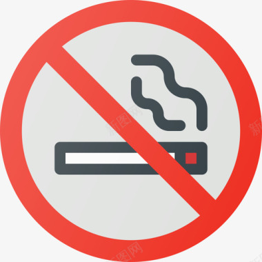 禁止吸烟导航仪3线性颜色图标图标