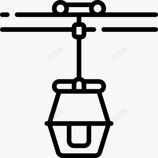 缆车冬季小镇4直线图标svg_新图网 https://ixintu.com 冬季小镇4 直线 缆车