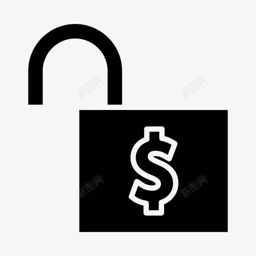 解锁自由安全挂锁图标svg_新图网 https://ixintu.com 不安全 安全挂锁 自由 解锁 银行标志