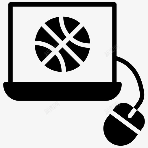 在线游戏篮球游戏电子游戏图标svg_新图网 https://ixintu.com 在线体育 在线游戏 电子游戏 笔记本电脑 篮球字形矢量图标 篮球游戏