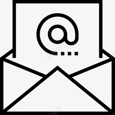 电子邮件用户界面16线性图标图标