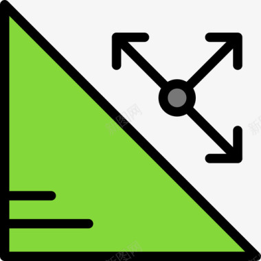 三角形科学34线性颜色图标图标