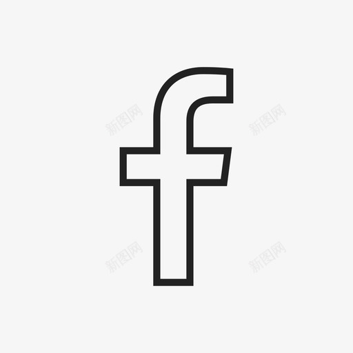 facebook分享社交图标svg_新图网 https://ixintu.com facebook 分享 社交 简单的线条图标