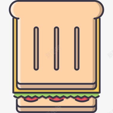 三明治28号餐厅彩色图标图标