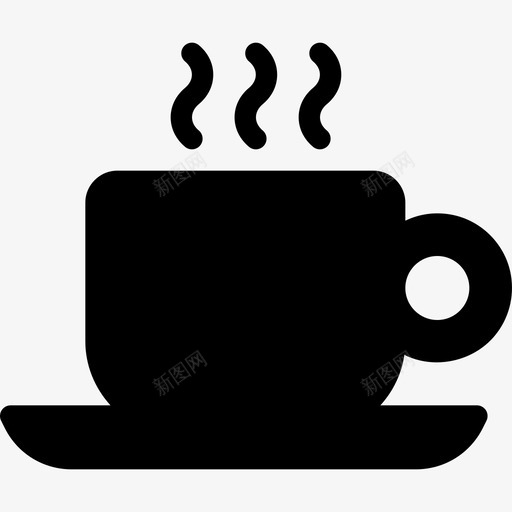 热饮芳香咖啡图标svg_新图网 https://ixintu.com 咖啡 杯子 热饮 碟子 芳香 蒸汽 餐厅固体图标
