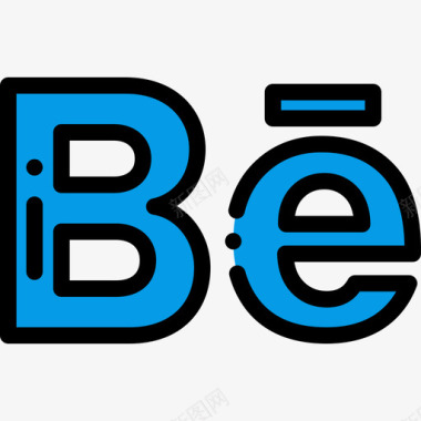 Behance社交媒体35线性颜色图标图标