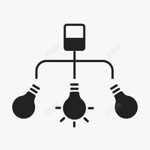 自动化灯泡灯控制图标svg_新图网 https://ixintu.com 工作流程 测试自动化 灯控制 灯泡 自动化