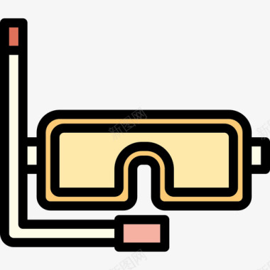 护目镜旅行91线性颜色图标图标