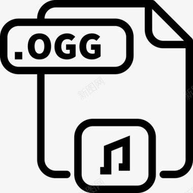 Ogg文件25线性图标图标