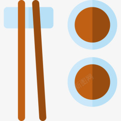筷子和酱汁图标设计筷子中餐7扁平图标高清图片