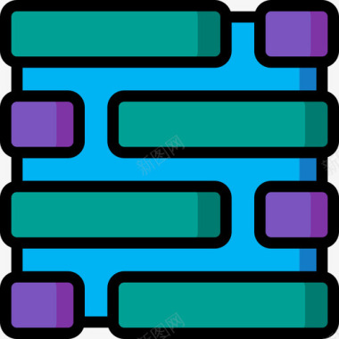 砖墙电子游戏9线性颜色图标图标