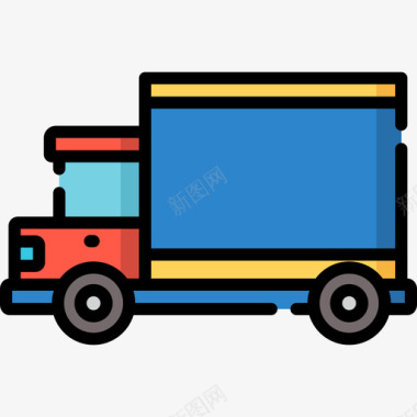 卡车运输39线性颜色图标图标