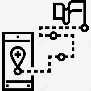 路线健康生活7直系图标图标