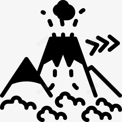 火山景观29填充图标svg_新图网 https://ixintu.com 填充 景观29 火山