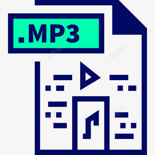 Mp3文件24绿影图标svg_新图网 https://ixintu.com Mp3 文件24 绿影