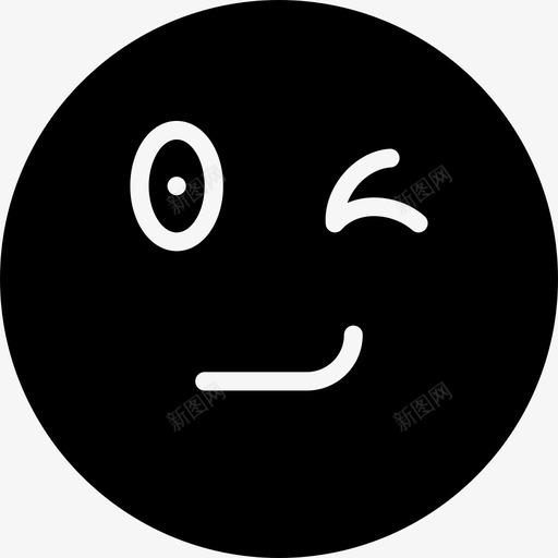 眨眼表情14填充图标svg_新图网 https://ixintu.com 填充 眨眼 表情14