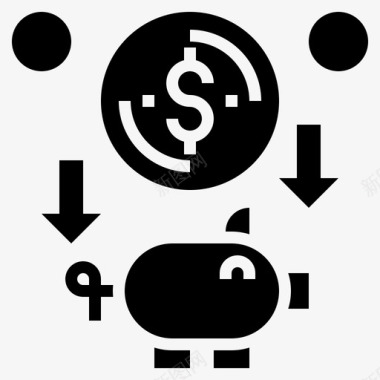储蓄商业和金融硬币图标图标