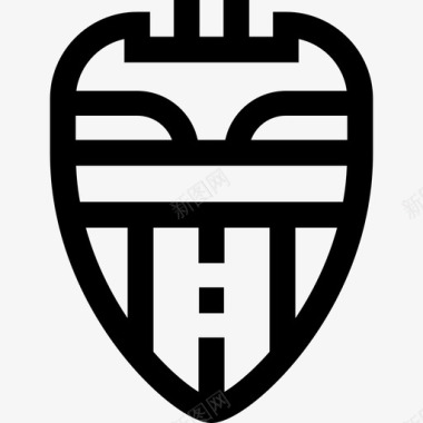 瓦伦西亚足球盾牌3直线型图标图标