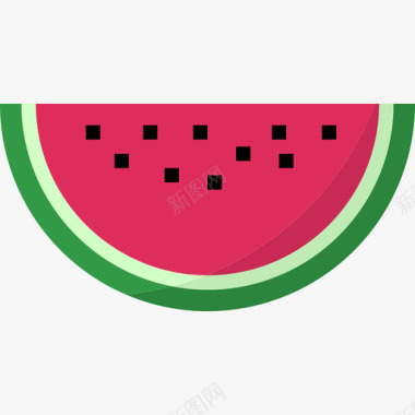 西瓜水果和蔬菜10个平的图标图标