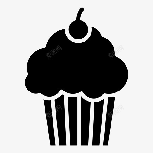 纸杯蛋糕樱桃甜点图标svg_新图网 https://ixintu.com 松饼 樱桃 派对 甜点 纸杯蛋糕 聚会标志