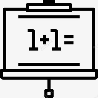 数学教育和学习线性图标图标