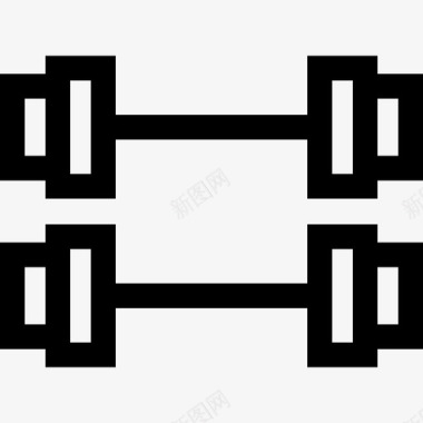 哑铃健身器材8件直线型图标图标