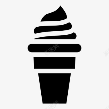 冰淇淋筒甜点融化图标图标