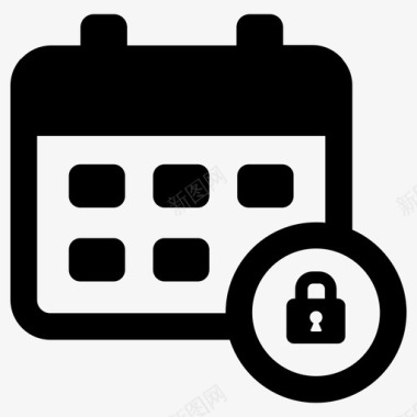 锁定日期锁定日历图标图标
