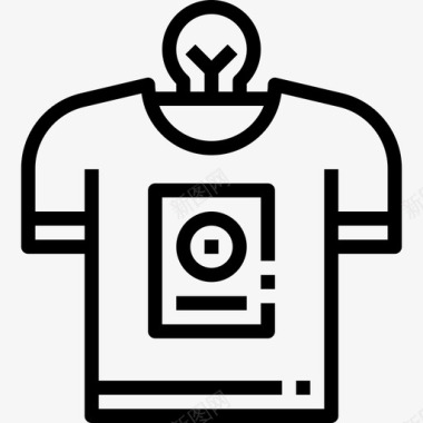 T恤平面服务3线性图标图标