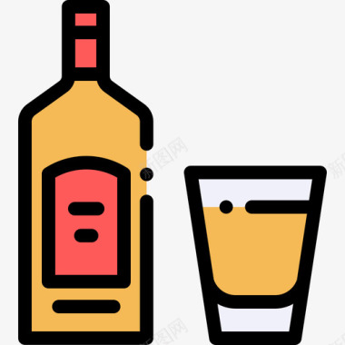 龙舌兰酒14号酒吧线形颜色图标图标