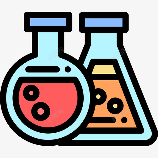 烧瓶化学20线性颜色图标svg_新图网 https://ixintu.com 化学20 烧瓶 线性颜色
