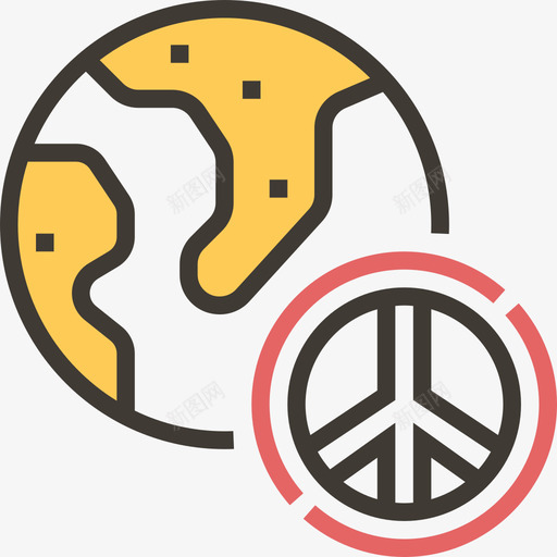 和平世界和平黄影图标svg_新图网 https://ixintu.com 世界和平 世界大同 和平 黄影
