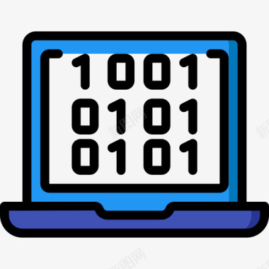笔记本电脑数据安全10线性彩色图标图标