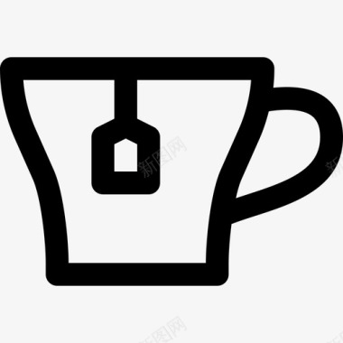 茶杯饮料4线性图标图标