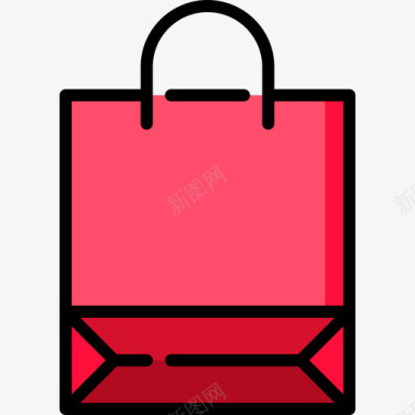 购物袋必备品5线性颜色图标图标