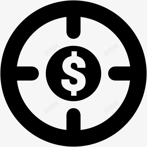 十字线美元目标货币图标svg_新图网 https://ixintu.com 十字线美元 商业 桌面 目标 网络 计算机 货币 金融