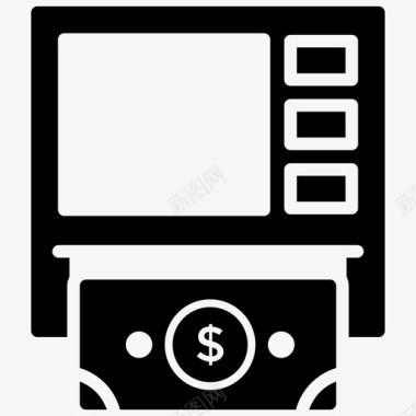 自动柜员机银行提款机图标图标