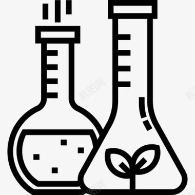 生物学可再生能源8线性图标图标