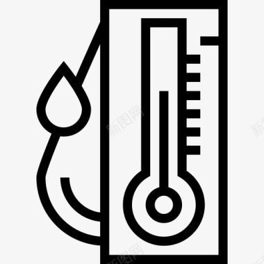 温度计天气100线性图标图标