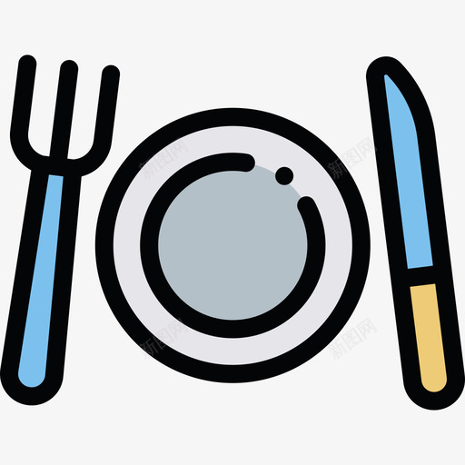 餐厅旅行204线性颜色图标svg_新图网 https://ixintu.com 旅行204 线性颜色 餐厅