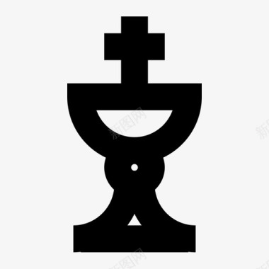 圣杯十字架基督教圣餐图标图标