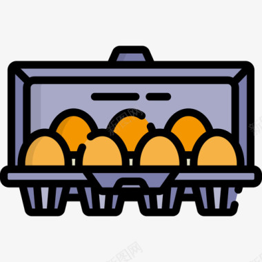 鸡蛋面包店18原色图标图标