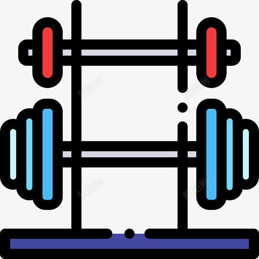 哑铃健身器材6件线颜色图标svg_新图网 https://ixintu.com 健身器材6件 哑铃 线颜色