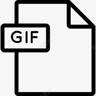 Gif文件和文档3线性图标图标