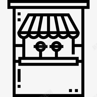 糖果店食品车3直线型图标图标