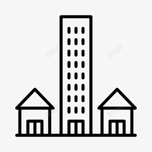 城市建筑物高层建筑图标svg_新图网 https://ixintu.com 城市 城镇 建筑物 摩天大楼 高层建筑