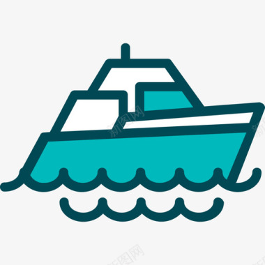 船潜水6线性颜色图标图标
