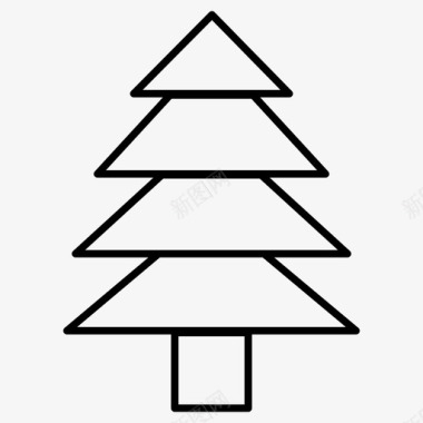 松树圣诞快乐图标图标